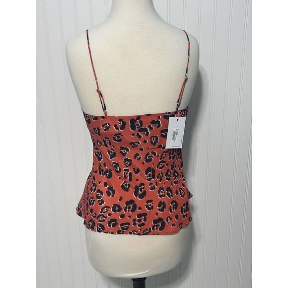 Suboo Zanzibar Bias Cut Cami Cheetah Animal Print Tank Top Coral Pink Medium NWT - Picture 5 of 13